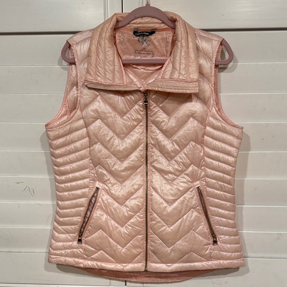 Calvin Klein Light Pink Quilted Vest